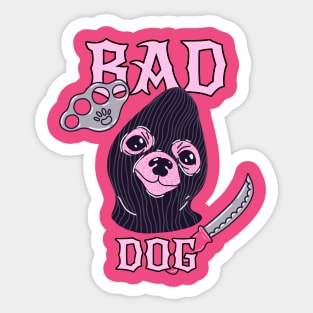 bad dog in balaclava meme Sticker